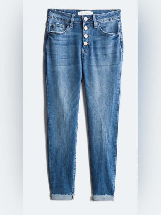 KanCan Denim - KanCan Light Blue High-Rise Button-Fly Skinny Jeans